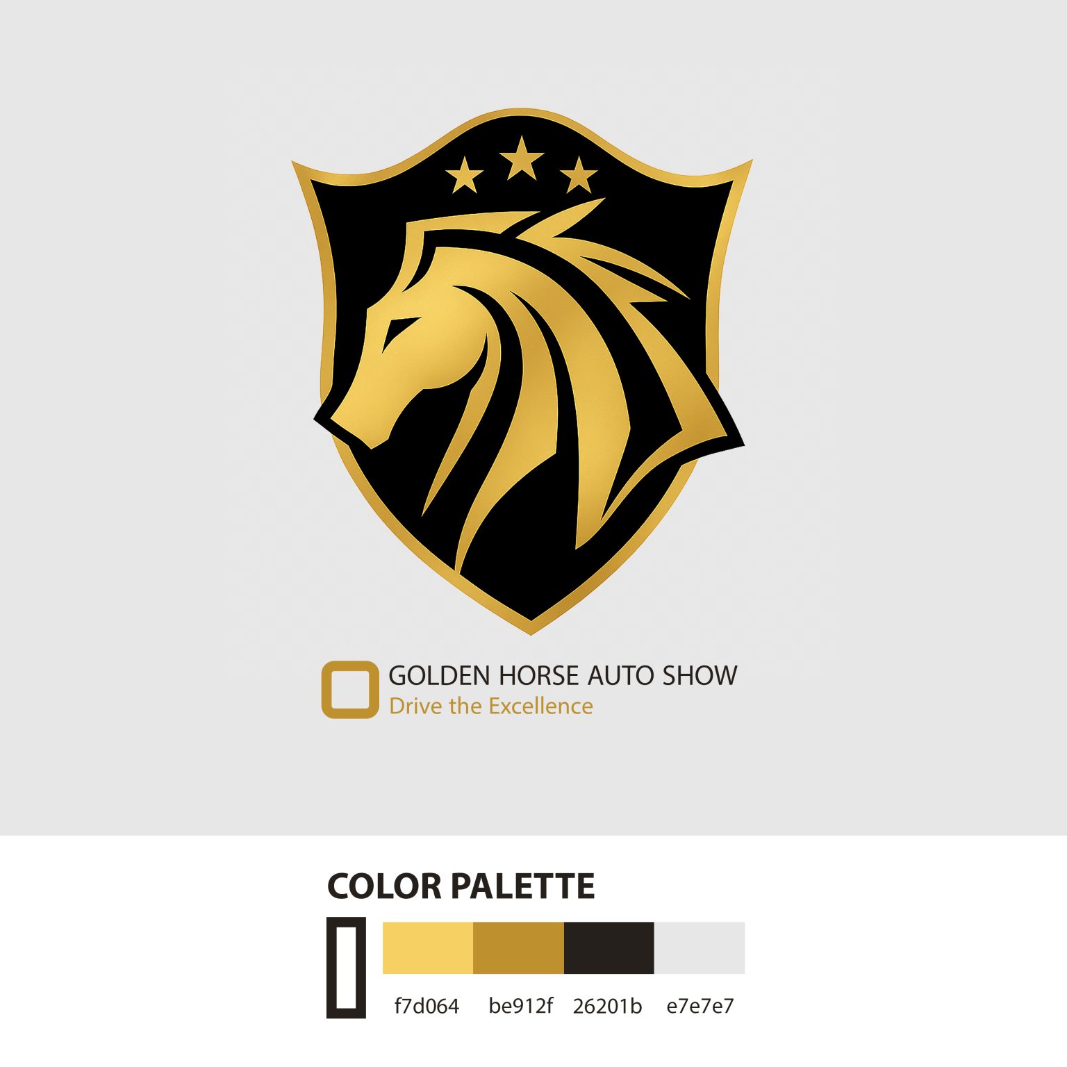 طراحی لوگو اتو اسب طلایی